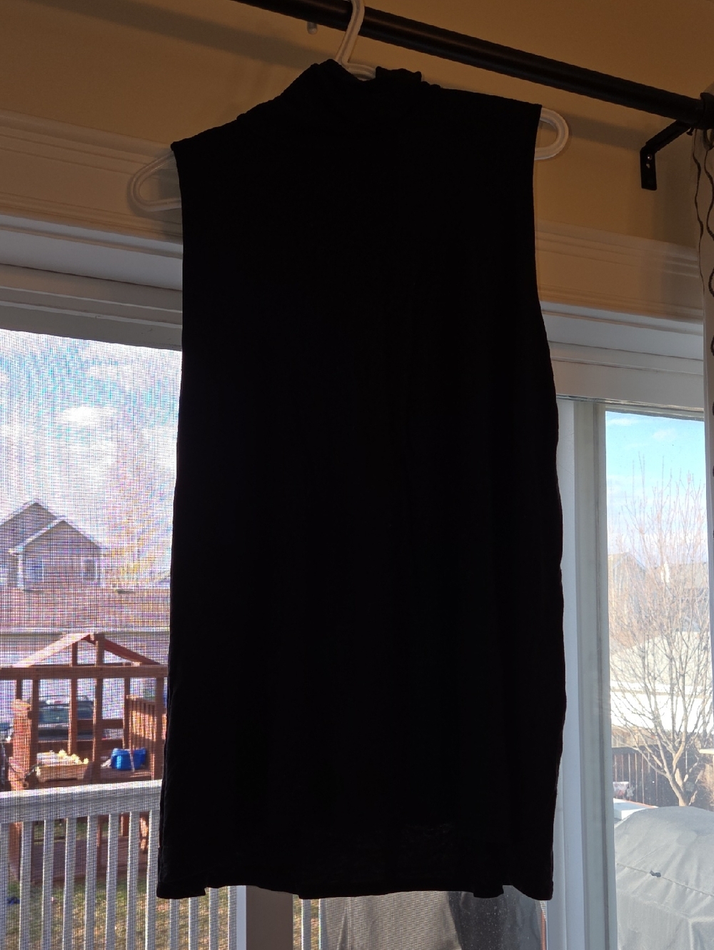 Studio Black Sleeveless Mock Neck Tank Top